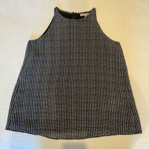 Banana Republic Black and White Houndstooth Sleeveless Blouse